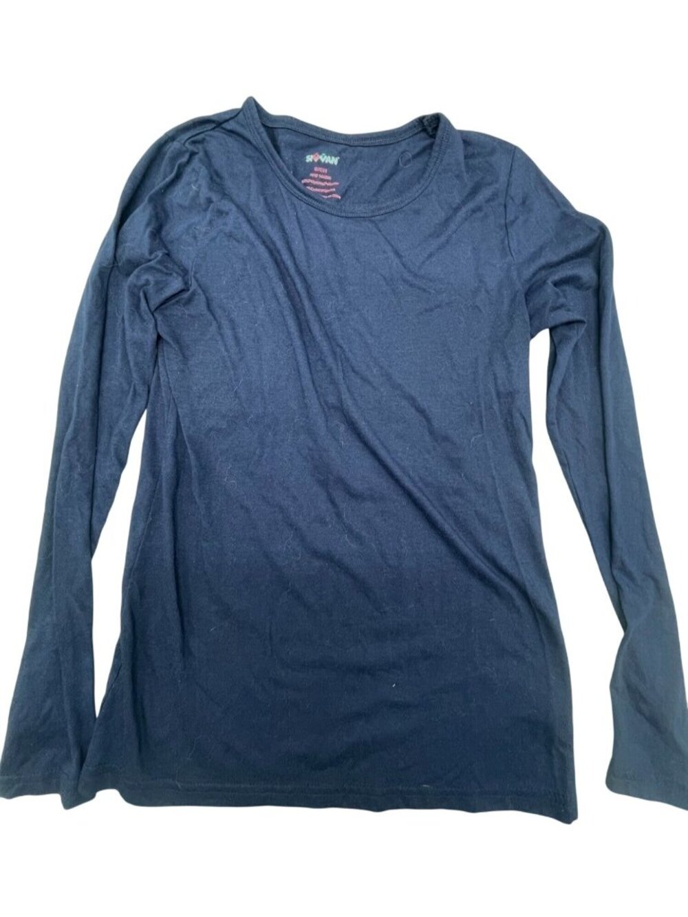sivvan workwear tee shirts long sleeve polyester blend blue soft size small READ